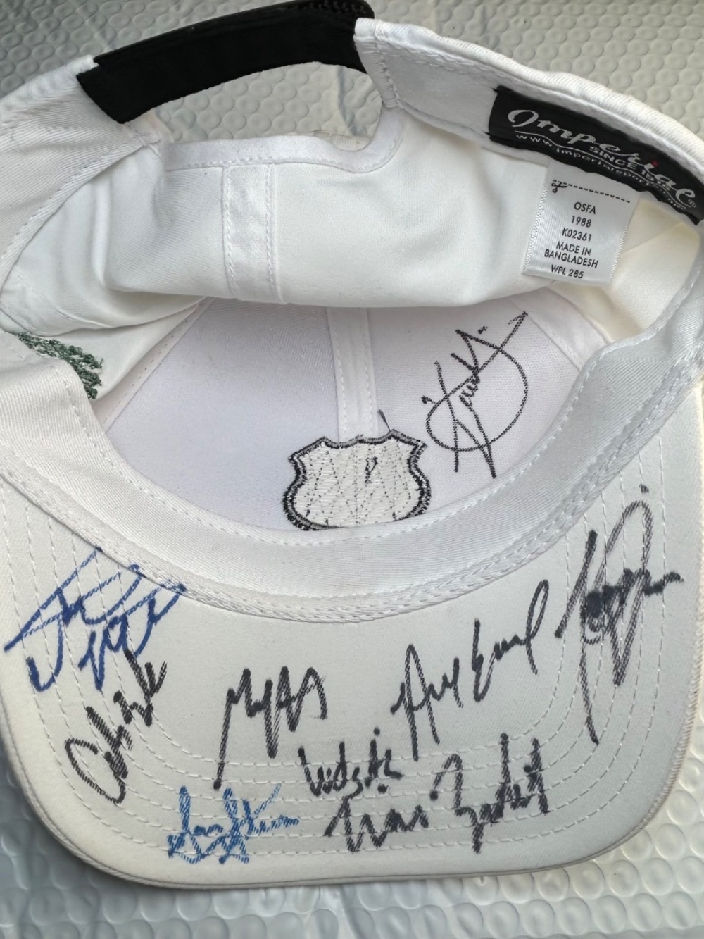 White Imperial Golf Cap Features Multiple Autograph Signatures